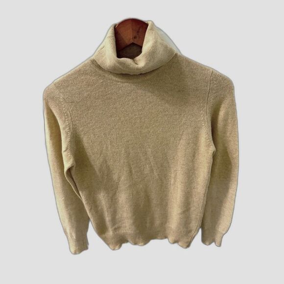 Talbots 100% cashmere turtleneck tan sweater made in Scotland Size small - Picture 1 of 11